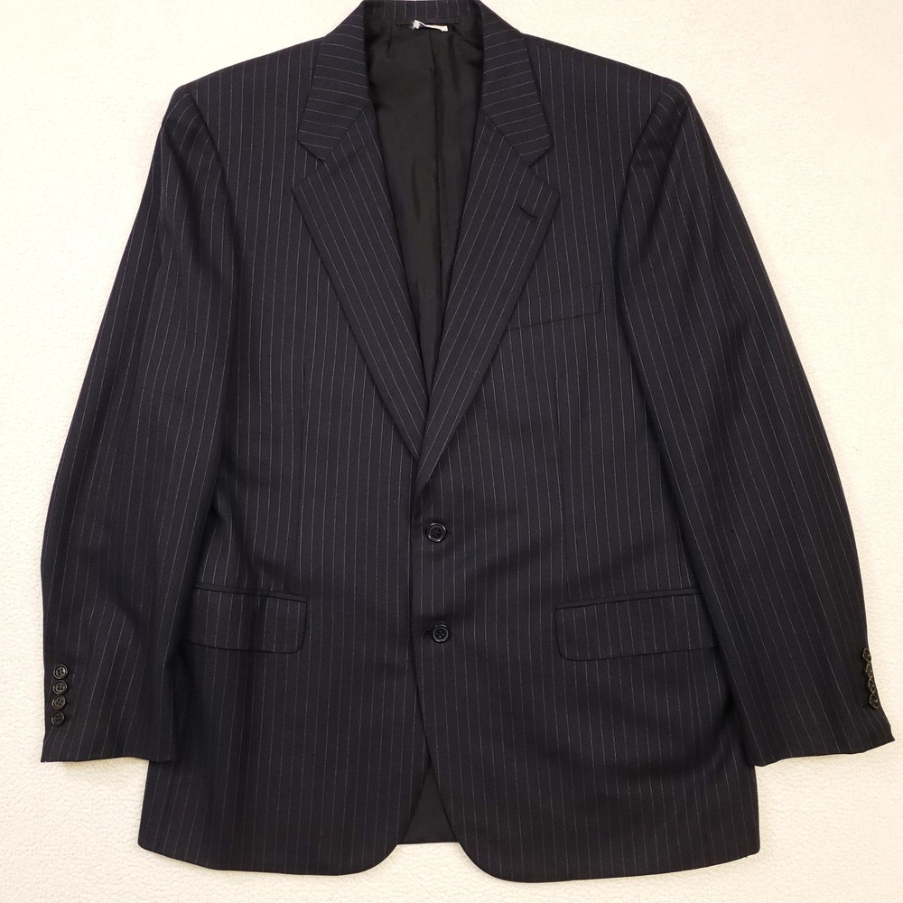 Brioni Sport Coat Mens 42R Navy Blue Pinstripe Wool Palatino Blazer Italy Made